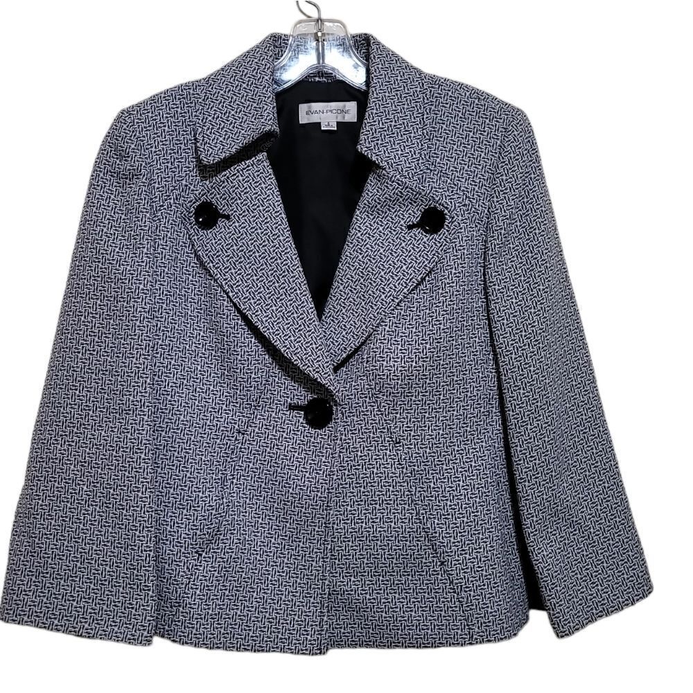 Evan-Picone Black and White  Blazer Jacket Sz 6